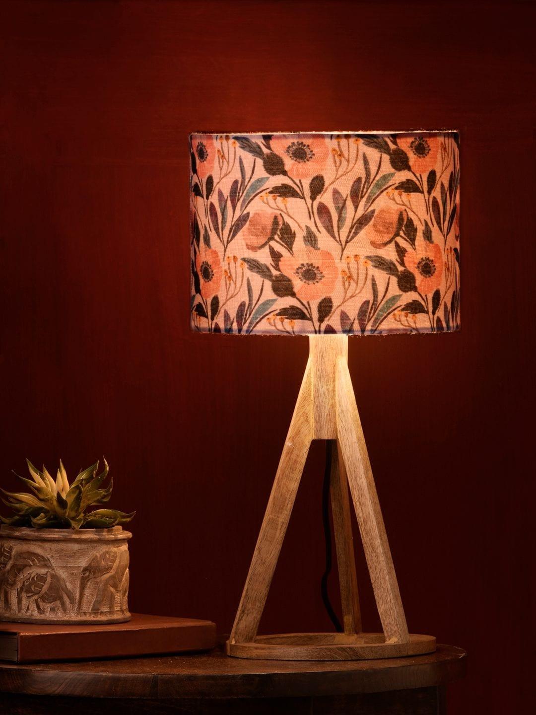 Pink Flower Trio Wooden Lamp - Ouch Cart