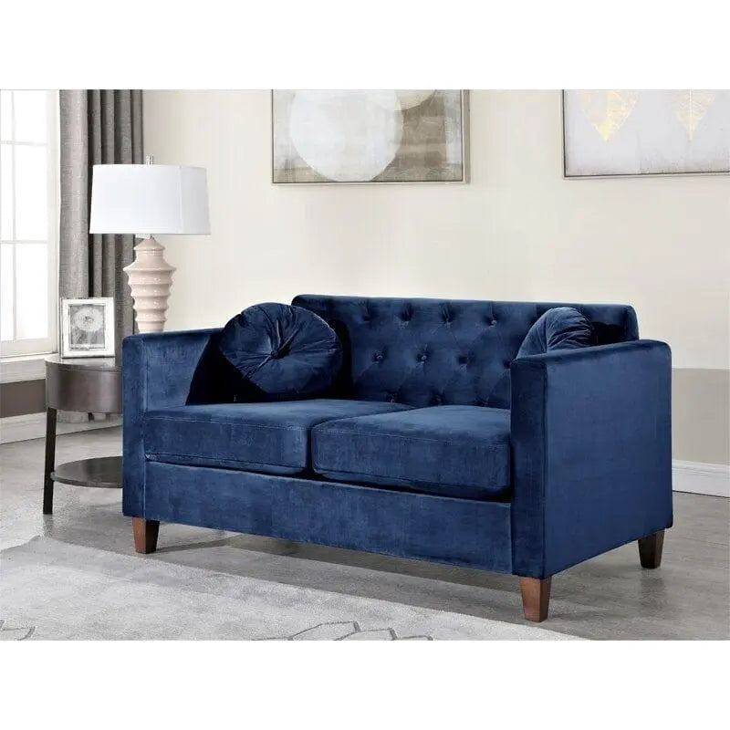 Velvet Square Arm Loveseat - Ouch Cart