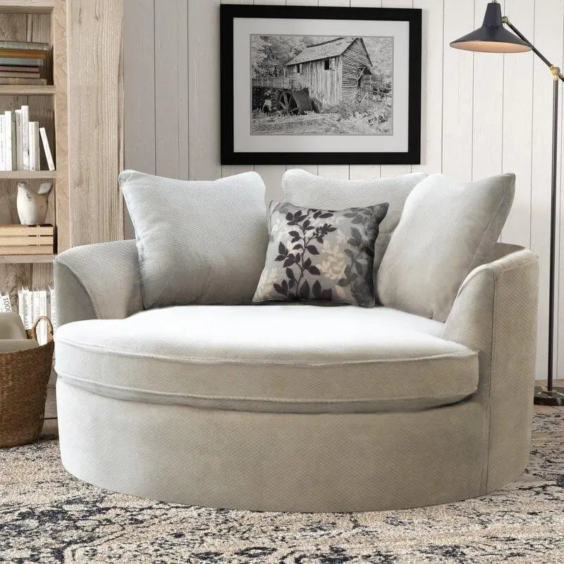 Modern Premium Barrel Shape Sofa Couch for Home & Office Chaise Lounge - Ouch Cart