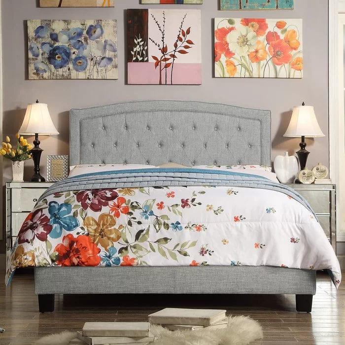 Milo Tufted Upholstered Low Profile Standard Bed - Ouch Cart