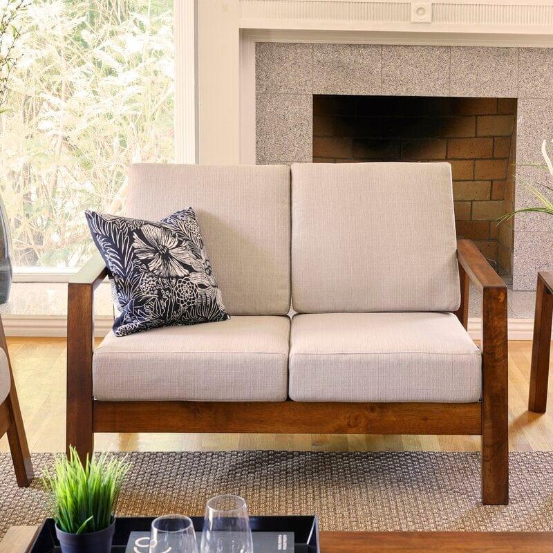 Square Arm Loveseat with Reversible Cushions - Ouch Cart