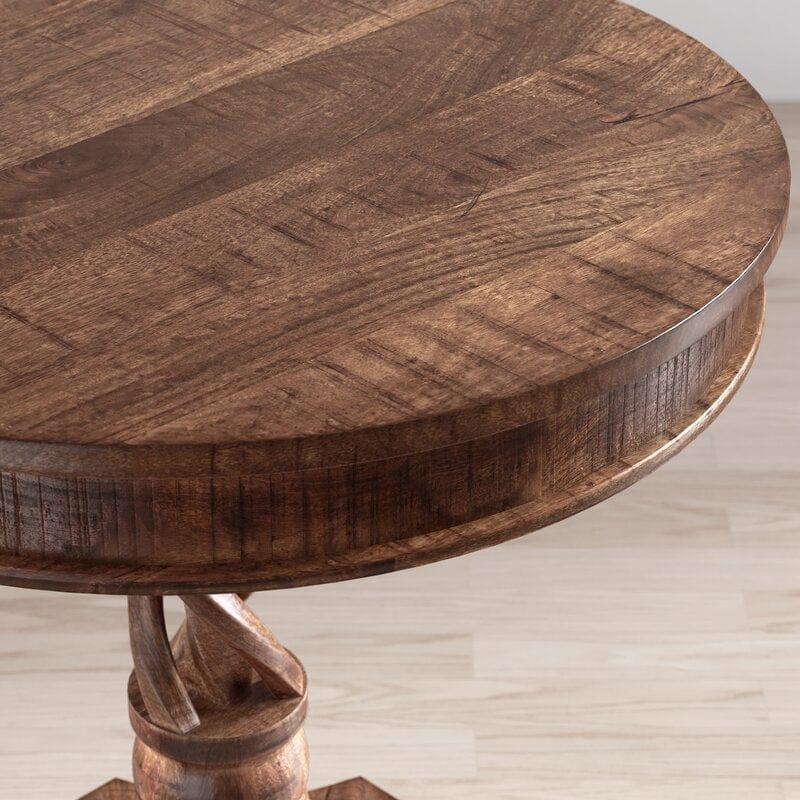 Tall Solid Wood Pedestal End Table - Ouch Cart