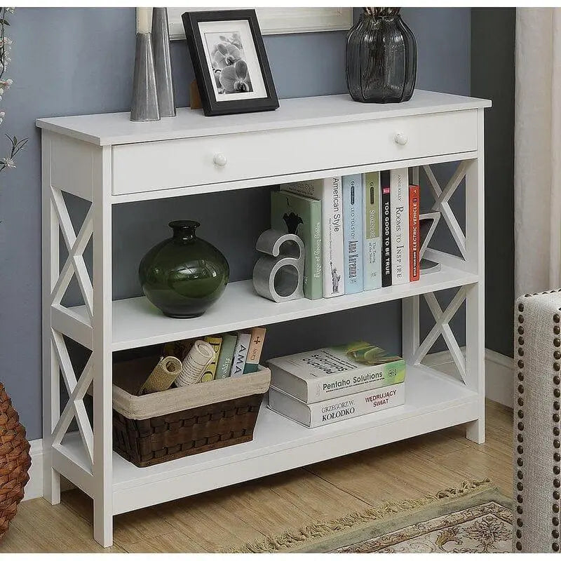 Rectangular Shape Wooden Console Table with Drawer - Ouch Cart