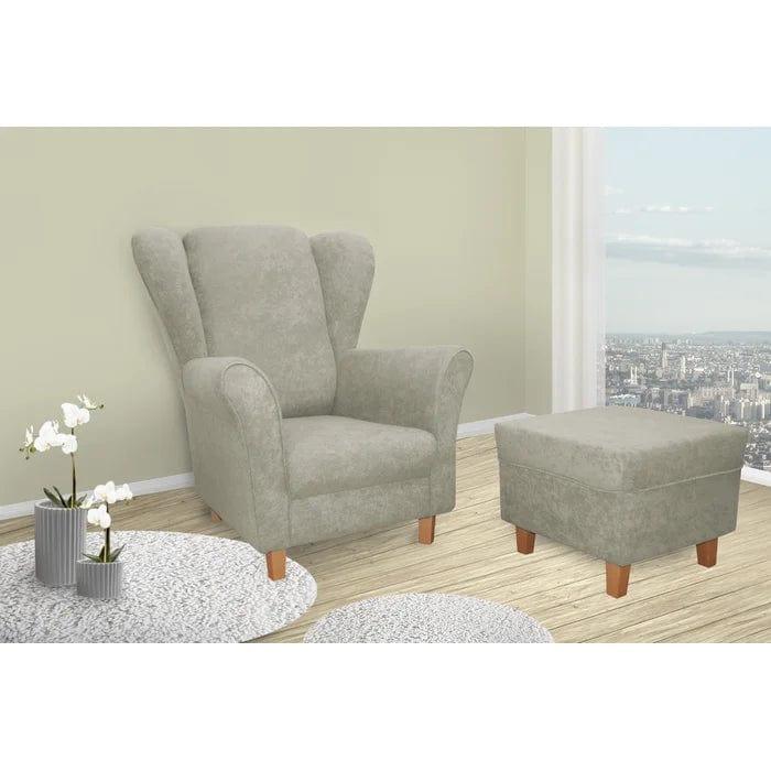 Donaghy wing chair with footstool - Ouch Cart