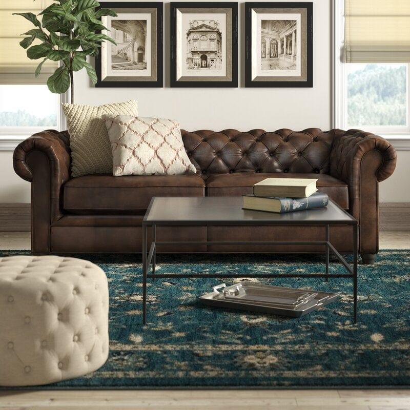 Rolled Arm Back Tufted Chesterfield Sofa - Ouch Cart
