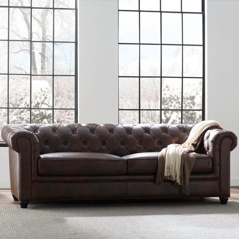 Rolled Arm Back Tufted Chesterfield Sofa