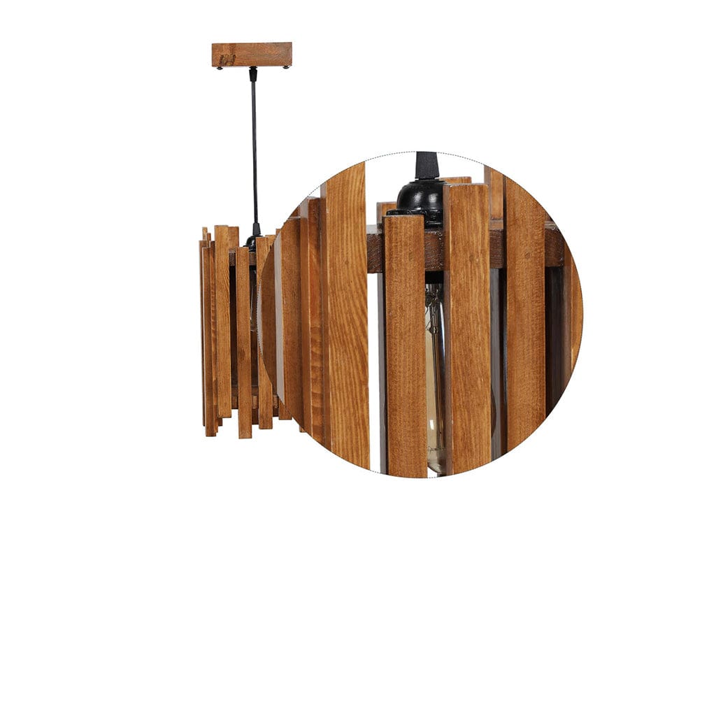 Palisade Brown Wooden Single Hanging Lamp (BULB NOT INCLUDED)