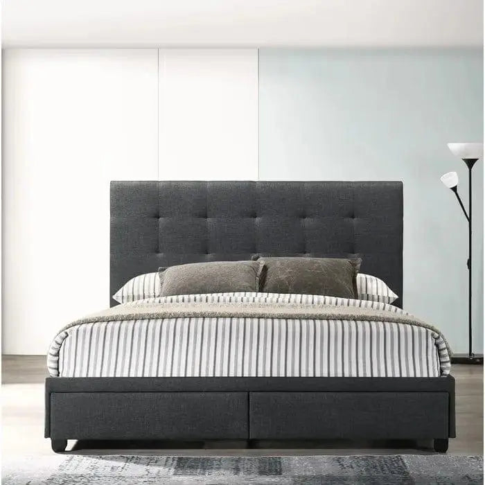 Pawling Tufted Upholstered Low Profile Storage Platform Bed - Ouch Cart