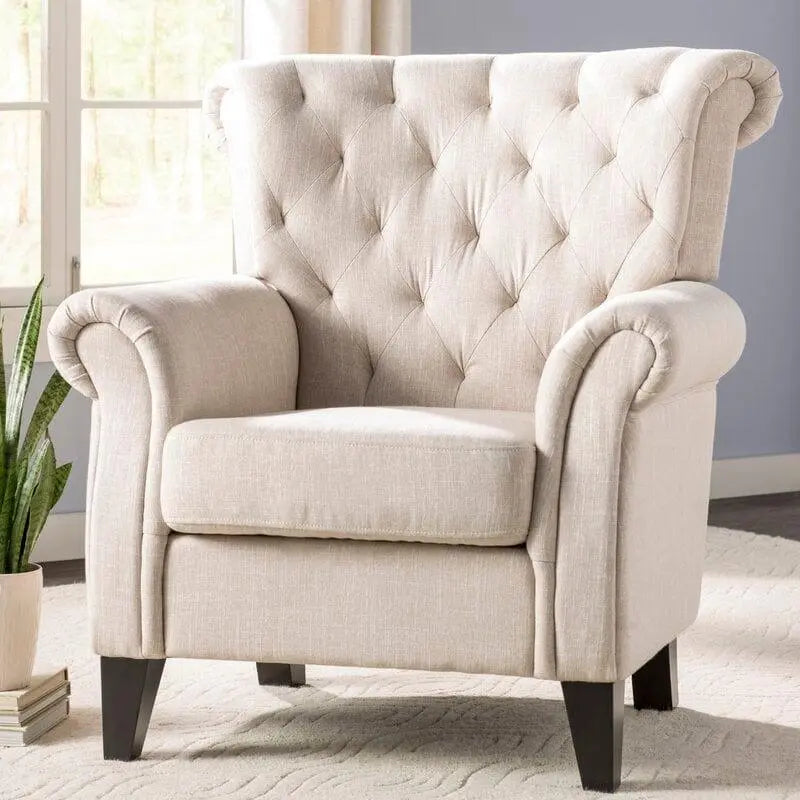 Wide Tufted Armchair Full Back Lounge Chair for Living Room/Home/Offices - Ouch Cart