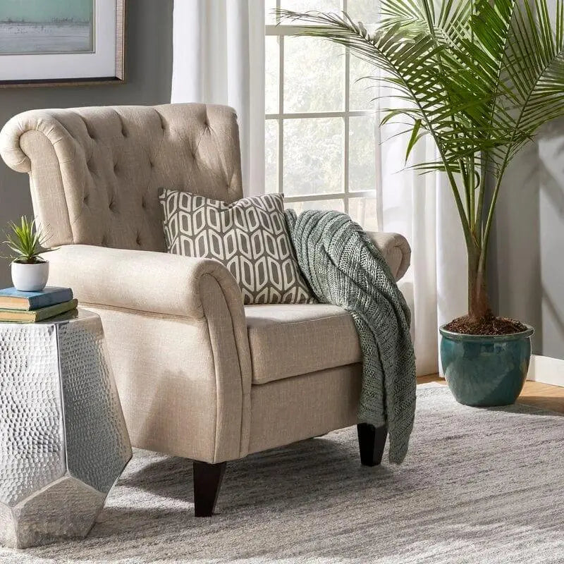 Wide Tufted Armchair Full Back Lounge Chair for Living Room/Home/Offices - Ouch Cart