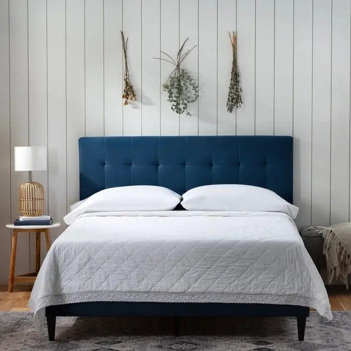 Peters Tufted Upholstered Low Profile Platform Bed - Ouch Cart