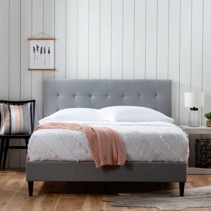 Peters Tufted Upholstered Low Profile Platform Bed - Ouch Cart