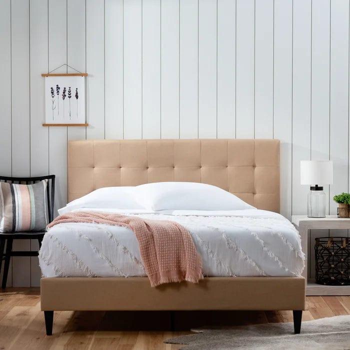 Peters Tufted Upholstered Low Profile Platform Bed - Ouch Cart