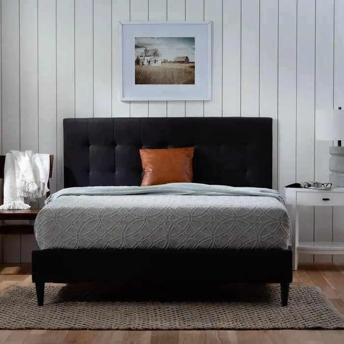 Peters Tufted Upholstered Low Profile Platform Bed - Ouch Cart