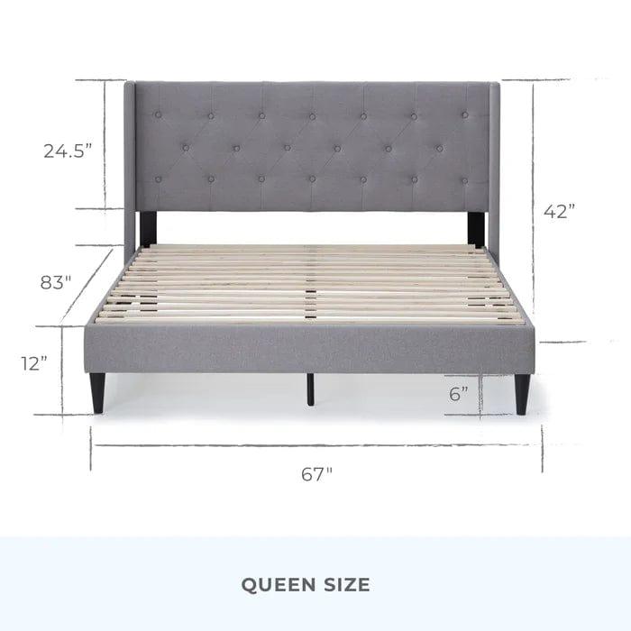 Petersen Tufted Upholstered Low Profile Platform Bed - Ouch Cart