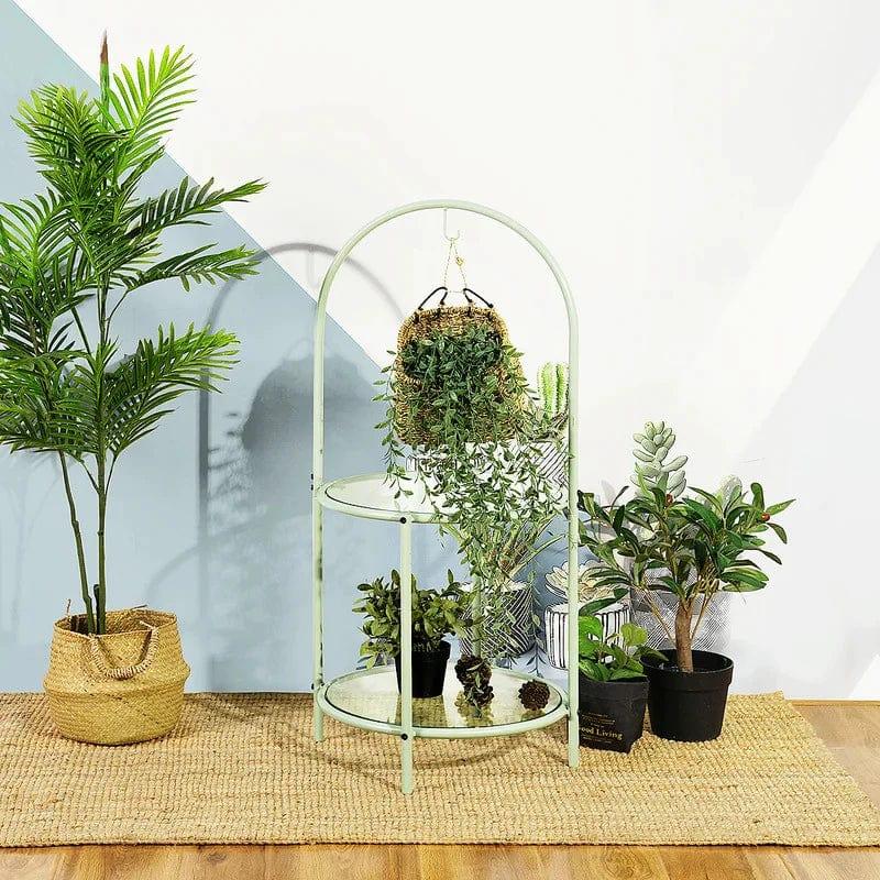Plant Stand: 2 tier Metal Plant Stand - Ouch Cart