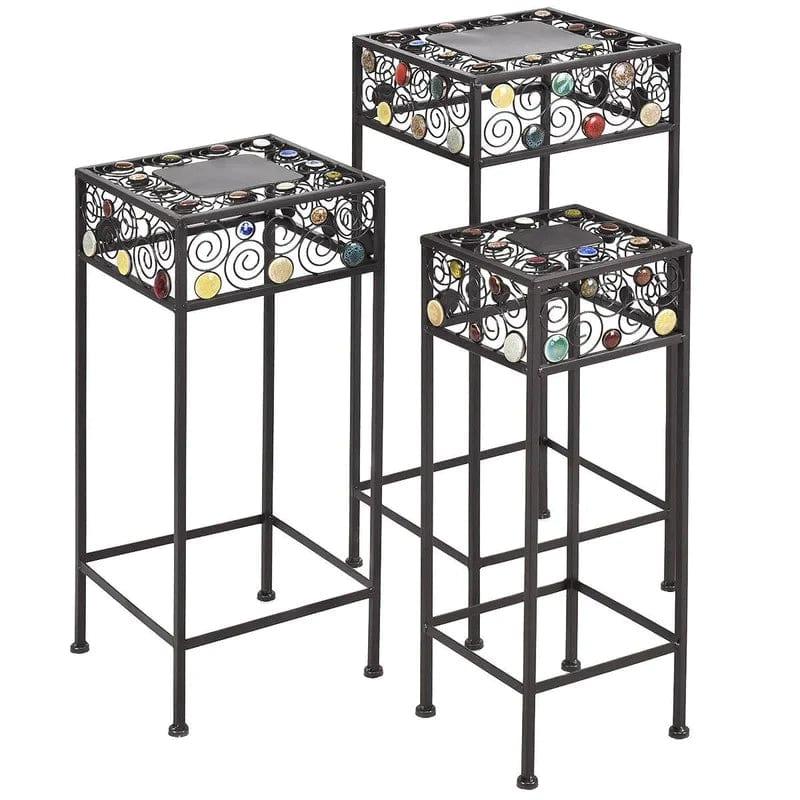 Plant Stand: 3 Pieces Square Decor Metal Plant Stand - Ouch Cart