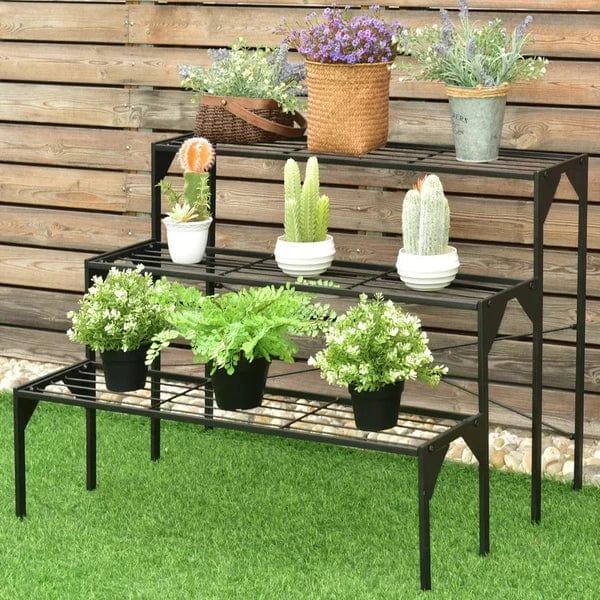 Plant Stand: Rectangular Multi-Tiered Plant Stand - Ouch Cart