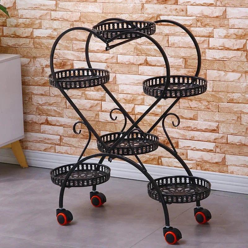 Plant Stand: Round Etagere Metal Plant Stand - Ouch Cart