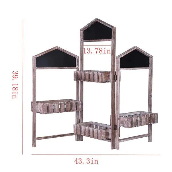 Plant Stand: Solid Wood 4 Shelves Plant Stand - Ouch Cart