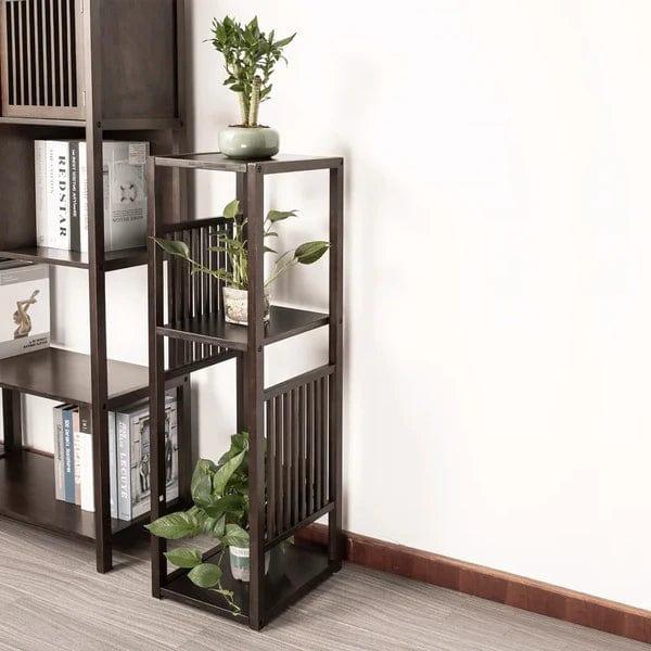 Plant Stand: Square Bamboo Square Bamboo Plant Stand - Ouch Cart