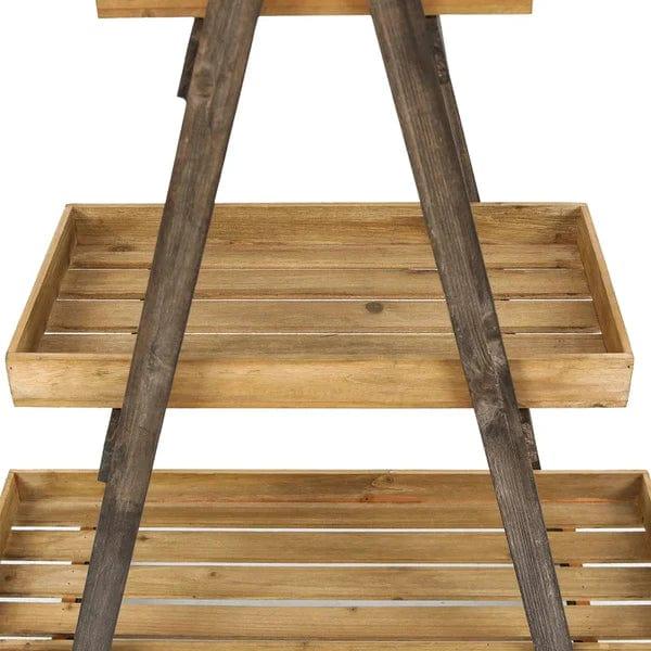 Plant Stand: Wooden 3 Shelve Plant Stand - Ouch Cart