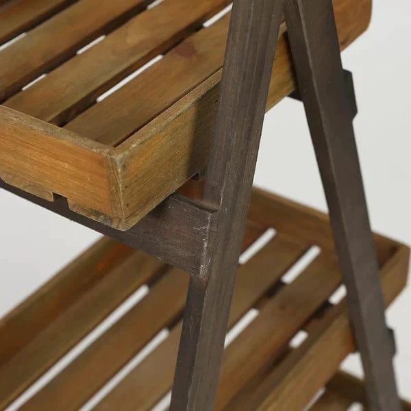 Plant Stand: Wooden 3 Shelve Plant Stand - Ouch Cart