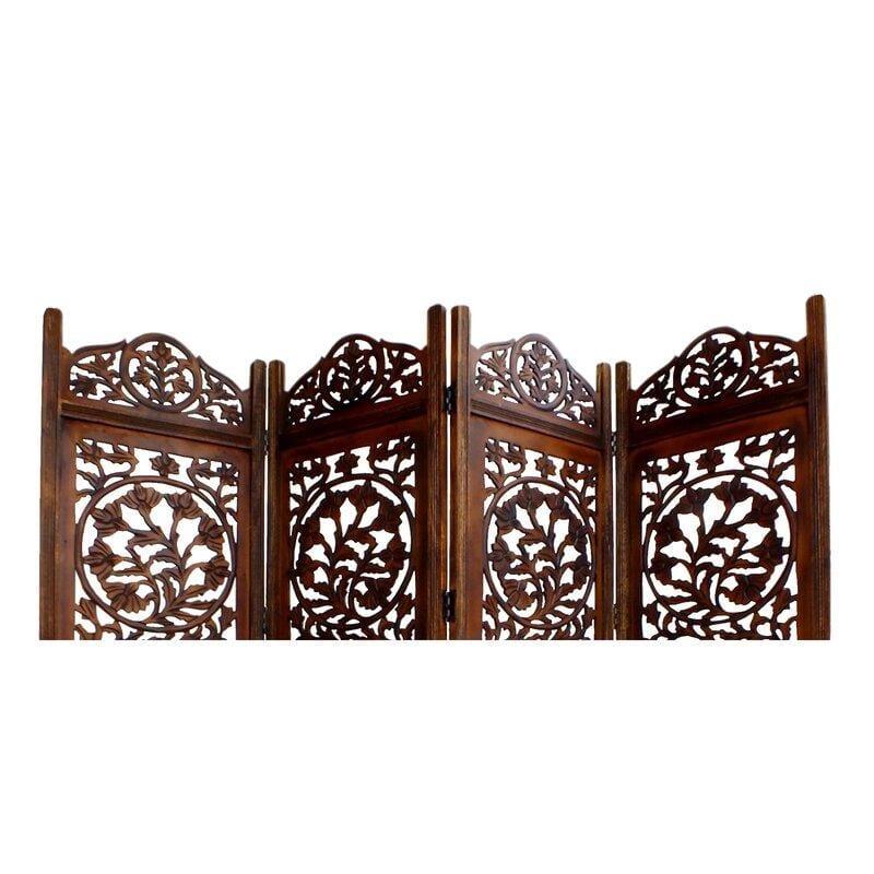 4 - Panel Solid Wood Folding Room Divider - Ouch Cart