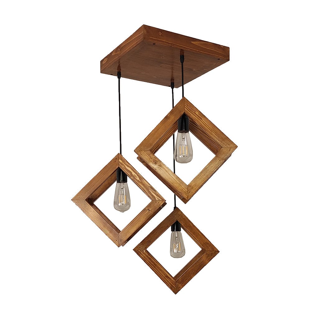 Rhombus Brown Cluster Hanging Lamp (BULB NOT INCLUDED)