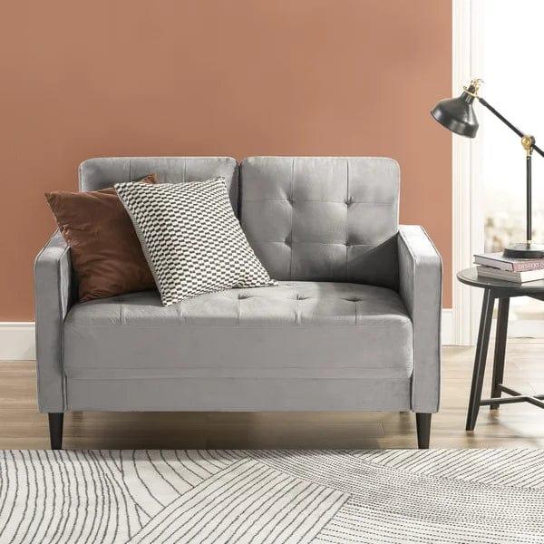 Rosenstein 52.76'' Velvet Square Arm Loveseat - Ouch Cart