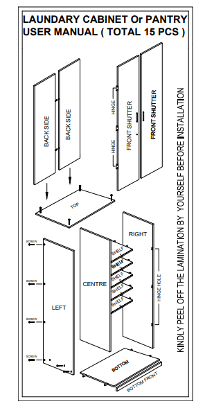 Bathroom PVC Floor Standing Laundry Cabinet and Pantry Storage By Miza - Ouch Cart