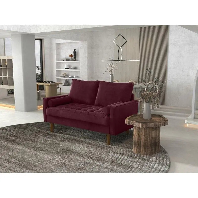 Velvet Square Arm Loveseat - Ouch Cart