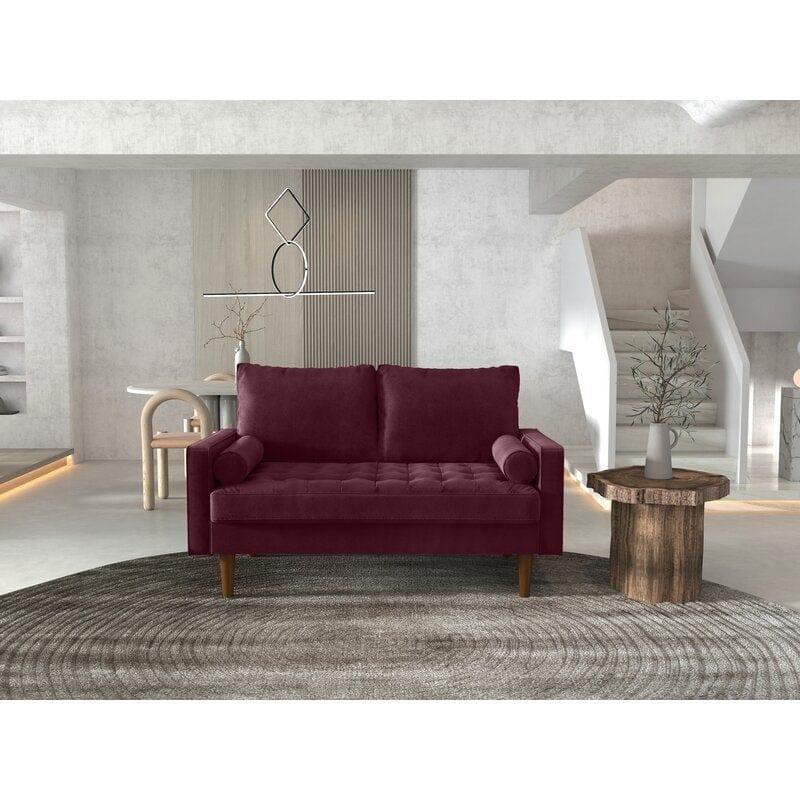 Velvet Square Arm Loveseat - Ouch Cart