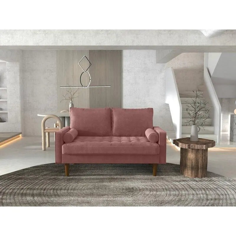 Velvet Square Arm Loveseat - Ouch Cart