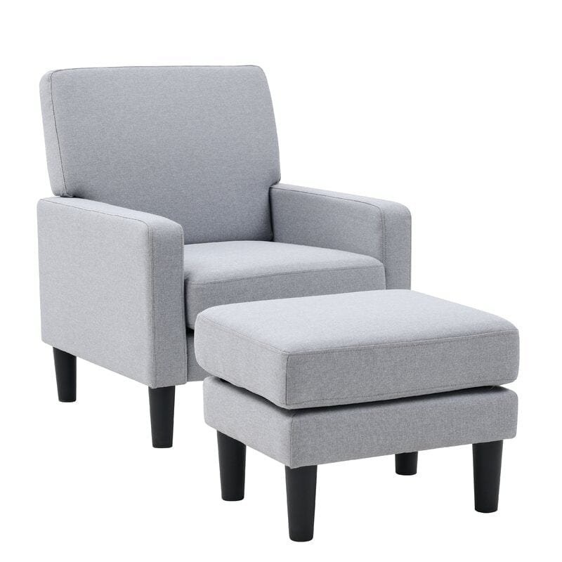 Wide Armchair and Ottoman
