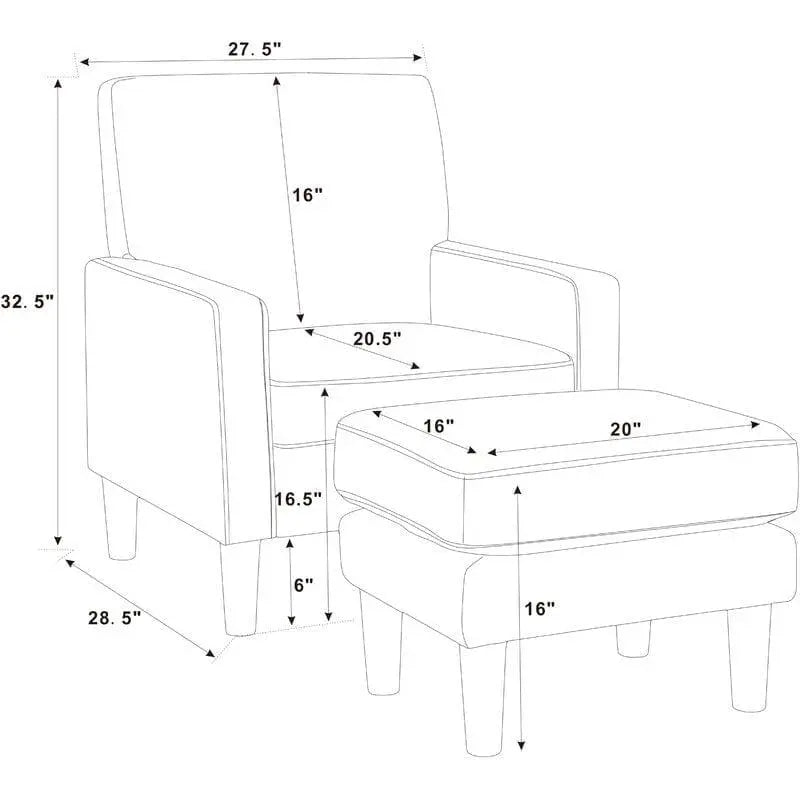 Wide Armchair and Ottoman - Ouch Cart