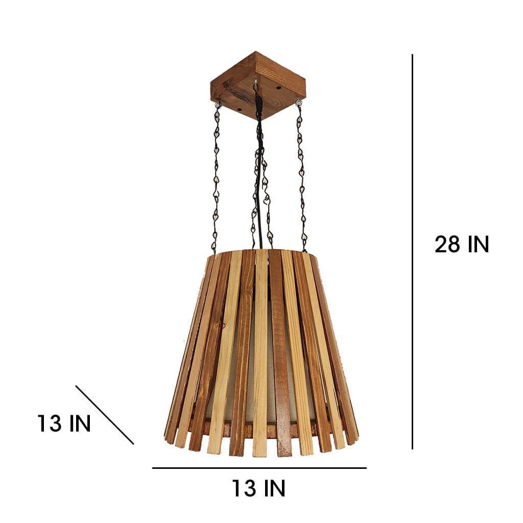 Soyuz Beige & Brown Wooden Single Hanging Lamp - Ouch Cart