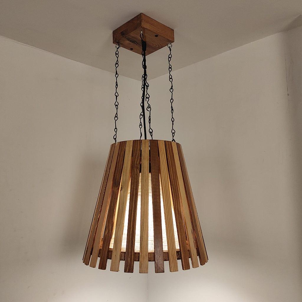 Soyuz Beige & Brown Wooden Single Hanging Lamp - Ouch Cart