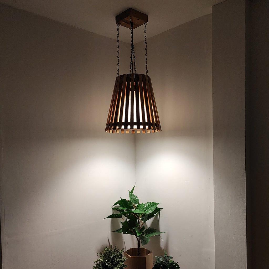 Soyuz Beige & Brown Wooden Single Hanging Lamp - Ouch Cart