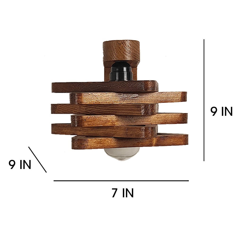 Star Brown Wooden Wall Light (BULB NOT INCLUDED)