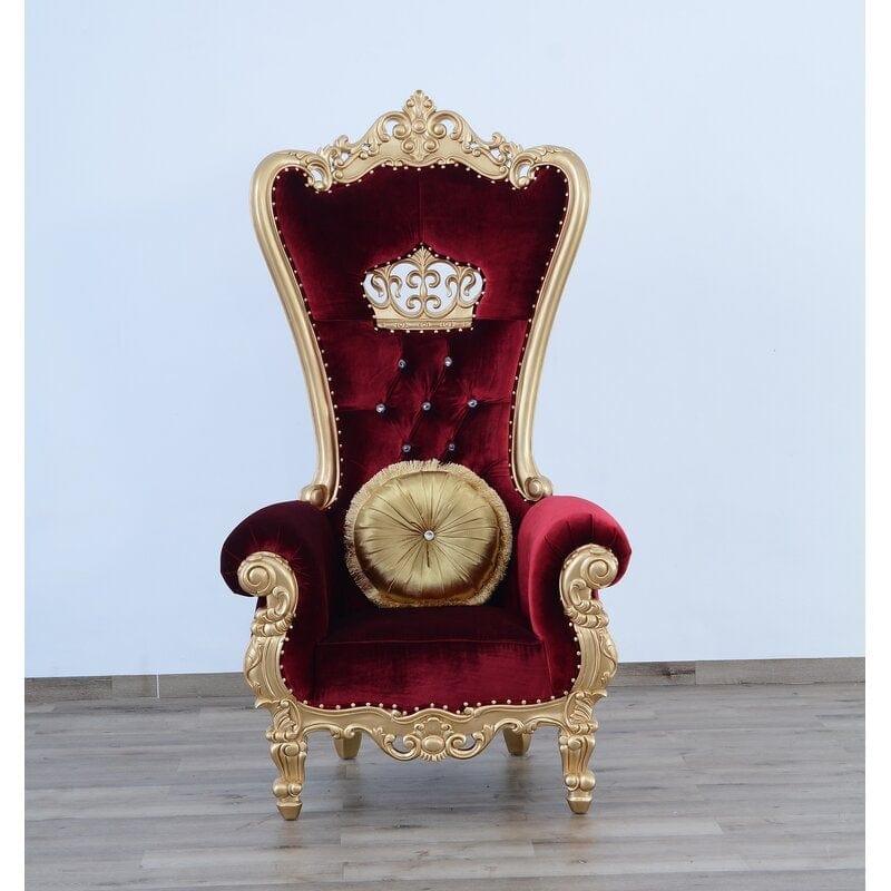 Wooden Luxurious Maharaja High Back throne Gold Leaf Chair - Ouch Cart