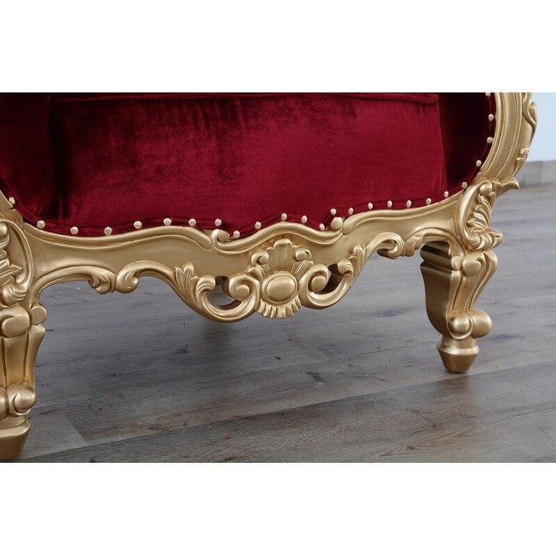 Wooden Luxurious Maharaja High Back throne Gold Leaf Chair - Ouch Cart