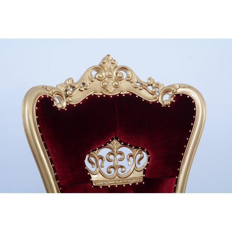 Wooden Luxurious Maharaja High Back throne Gold Leaf Chair - Ouch Cart
