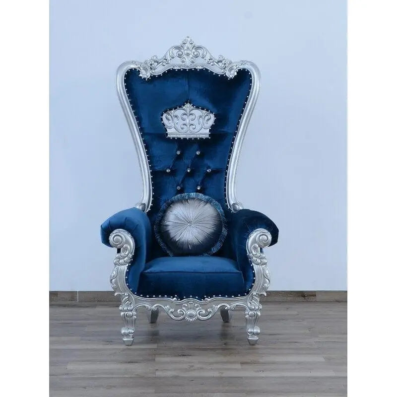 Wooden Luxurious Maharaja High Back throne Gold Leaf Chair - Ouch Cart