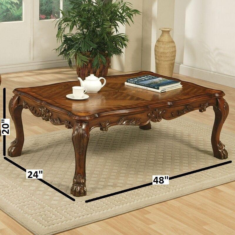 Solid Wood 4 Legs Coffee Table - Ouch Cart