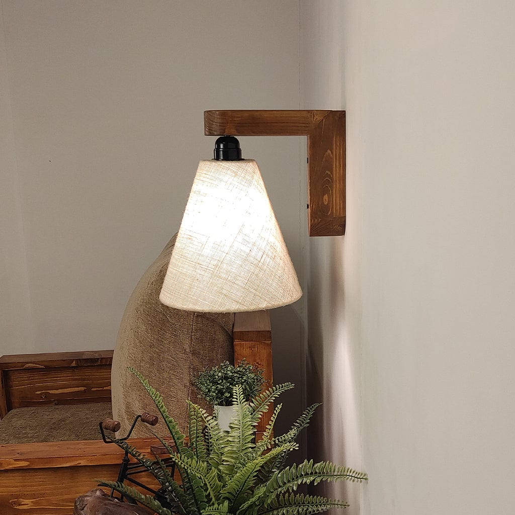 Terzo Brown Wooden Wall Light (BULB NOT INCLUDED)