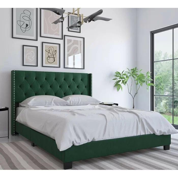 Tianna Tufted Upholstered Low Profile Standard Bed - Ouch Cart