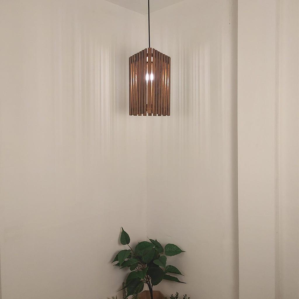 Trika Brown Wooden Single Hanging Lamp - Ouch Cart