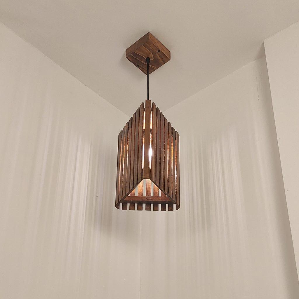 Trika Brown Wooden Single Hanging Lamp - Ouch Cart