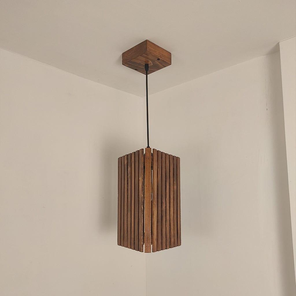 Trika Brown Wooden Single Hanging Lamp - Ouch Cart